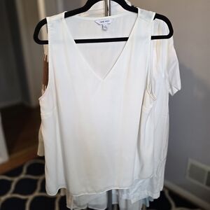 Nine West Women's Cream V-Neck Blouse